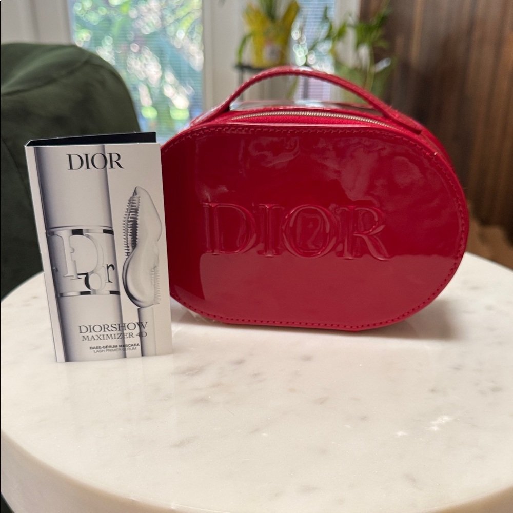Dior Glossy Red Cosmetic Bag
